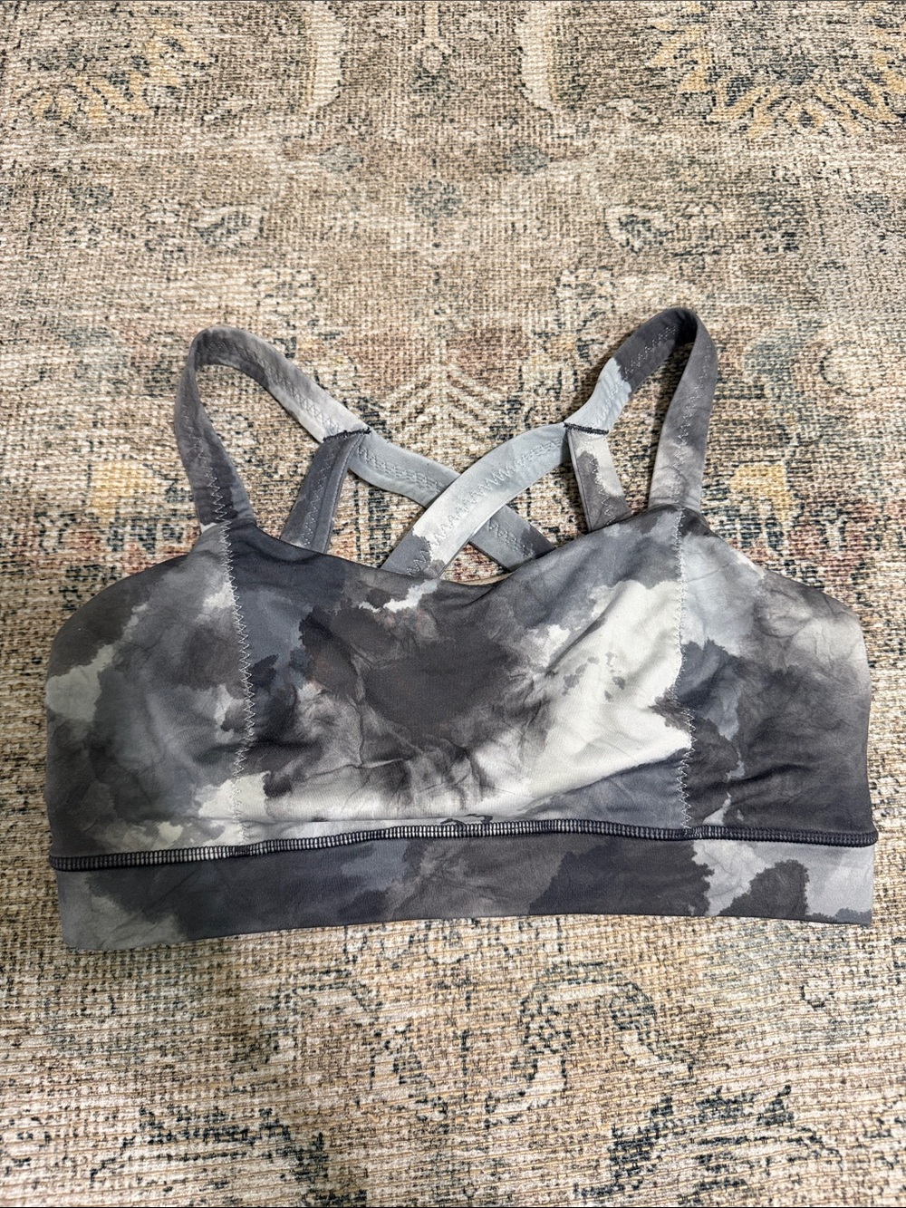 Lululemon Women's Gray Tie-Dye Sports Bra - Comfort Support